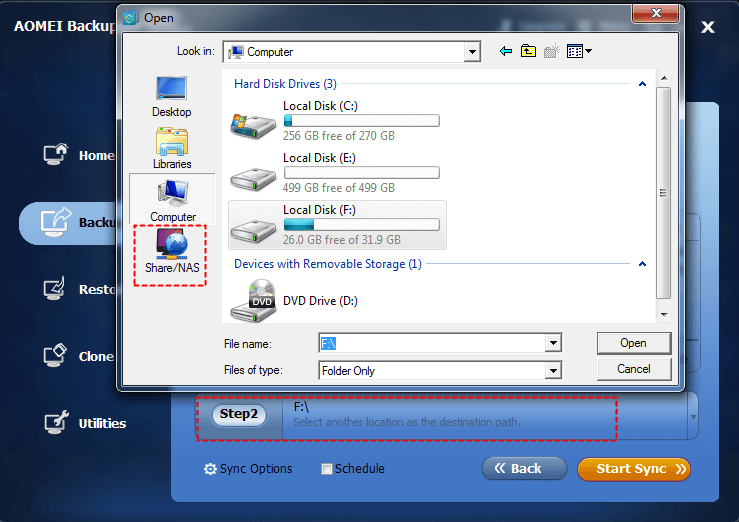 folder sync windows 7 over network