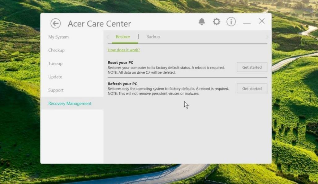 Acer Management in Windows 10 - All About It