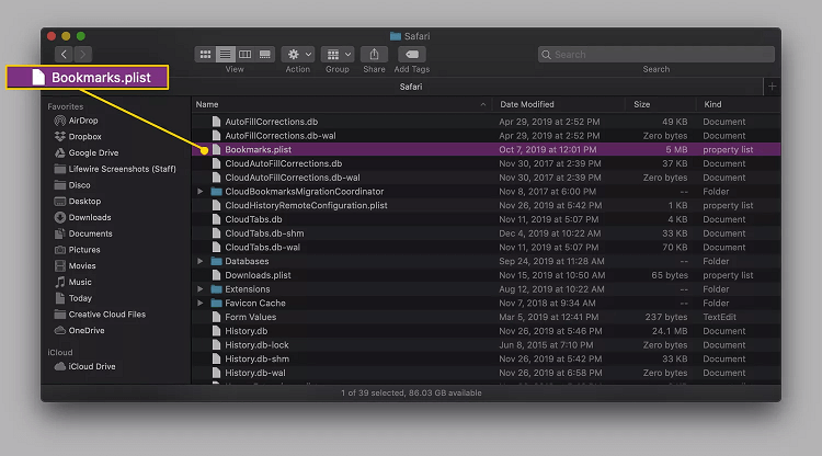 backup safari bookmarks mac