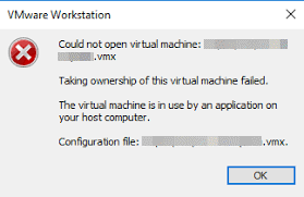 Vmware take ownership не запускается