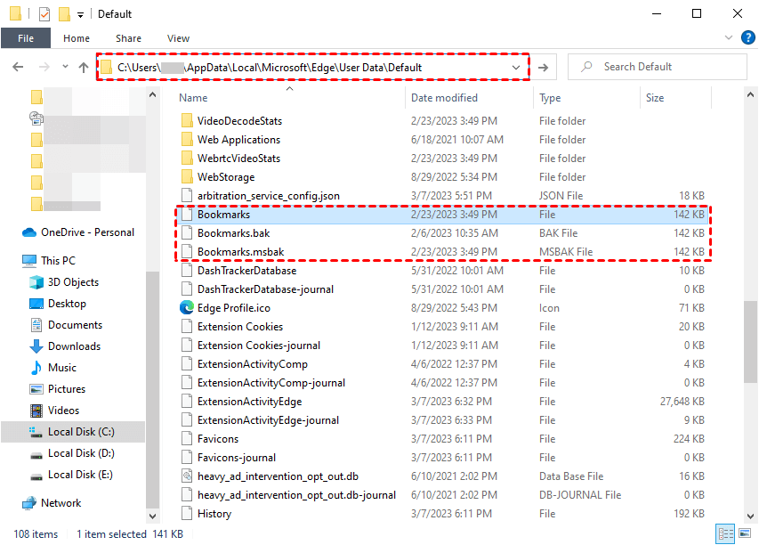 Microsoft Edge Favorites Location 