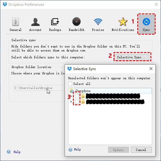 how do i stop sync dropbox on mac