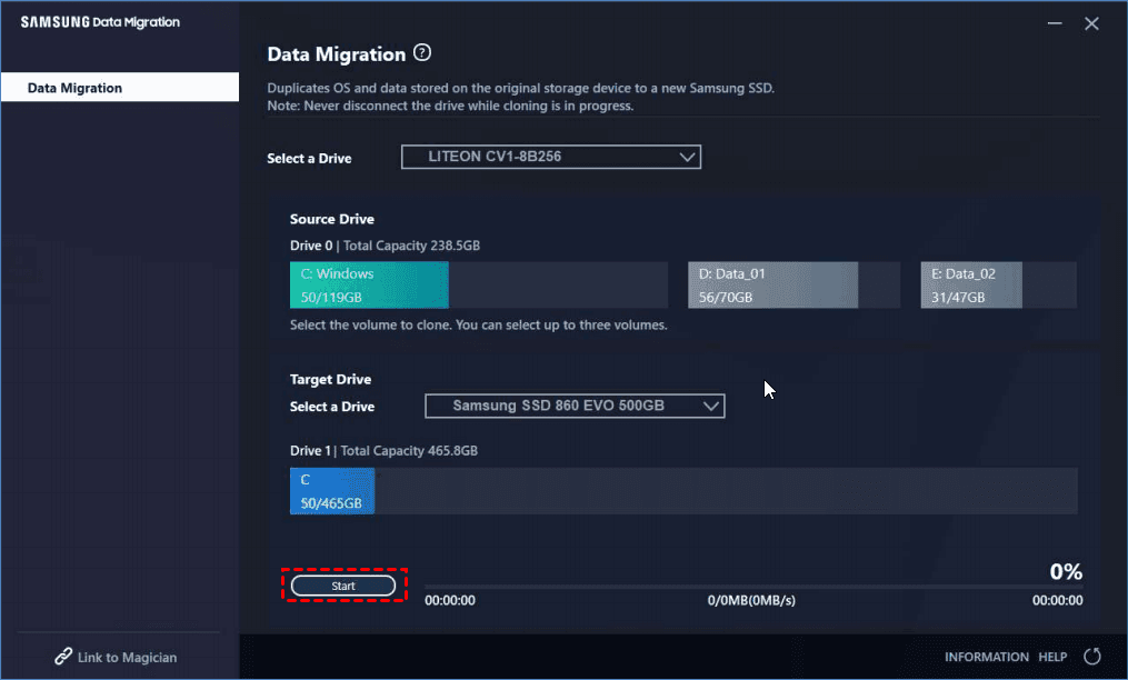samsung data migration not working