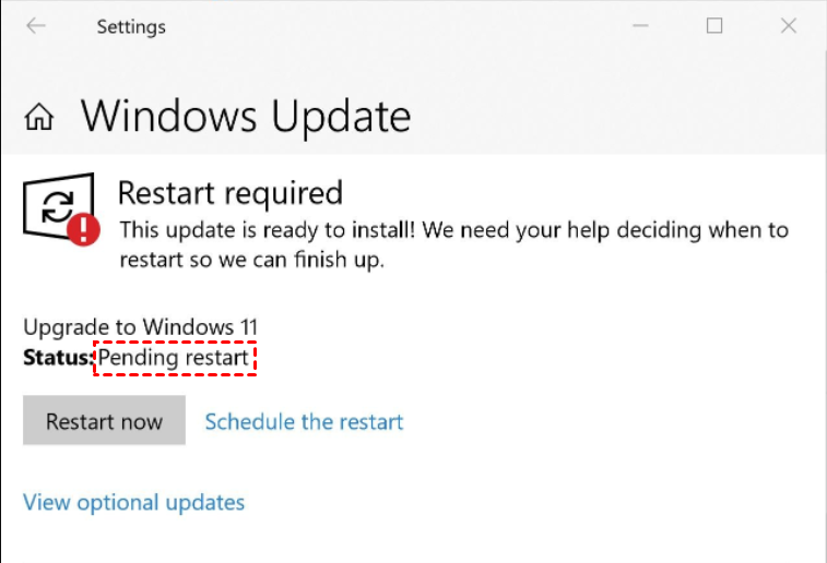 upgrade to windows 11 pending download