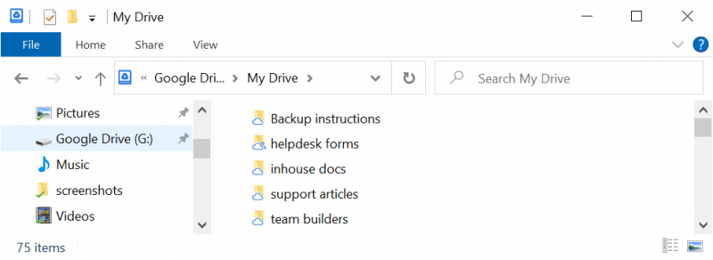google drive folder on desktop