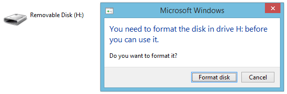 you need to format the disk in drive before you can use it