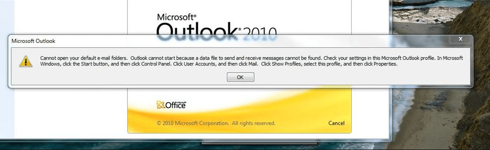 Solved Cannot Open Your Default Email Folders In Outlook